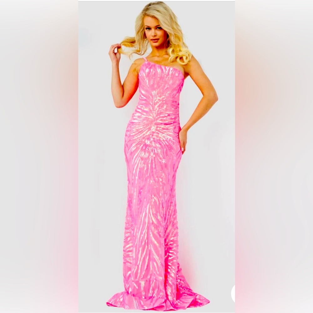 Jovani 05664 one shoulder Sequin Embellished Dress Size 0